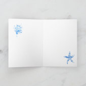 Silhouet van blauwe zeester - naamkaart op maat kaart (Binnen)