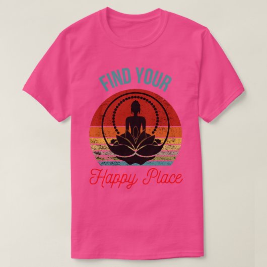 Silhouet van Boeddha in Lotus Bloem Vind je Zen T-shirt (Design voorkant)