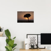 Silhouet van boom op vlakte, Masai Mara 2 Poster (Thuiskantoor)