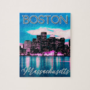 Silhouet van Boston Massachusetts Legpuzzel