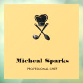 Silhouet van chefshoed en lepels beige raamsticker (Vel 3)