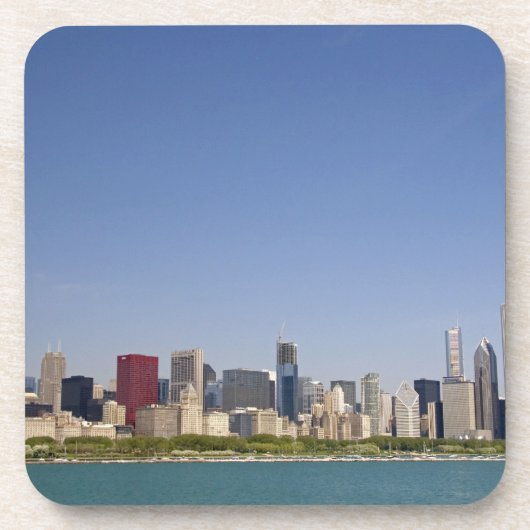 Silhouet van Chicago, Illinois, VS. Bier Onderzetter (Voorkant)
