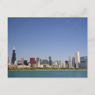 Silhouet van Chicago, Illinois, VS. Briefkaart