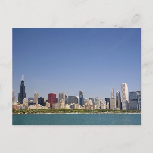 Silhouet van Chicago, Illinois, VS. Briefkaart (Voorkant)
