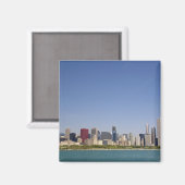 Silhouet van Chicago, Illinois, VS. Magneet (Voorkant / Achterkant)