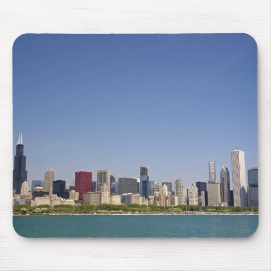 Silhouet van Chicago, Illinois, VS. Muismat (Voorkant)