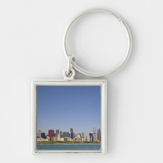 Silhouet van Chicago, Illinois, VS. Sleutelhanger (Voorkant)