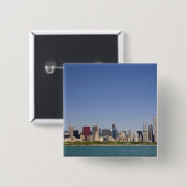 Silhouet van Chicago, Illinois, VS. Vierkante Button 5,1 Cm (Voorkant /achterkant)