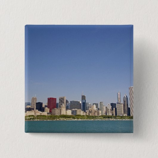 Silhouet van Chicago, Illinois, VS. Vierkante Button 5,1 Cm (Voorkant)