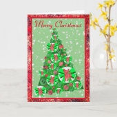 Silhouet van Chihuahuasoort met strik Kerstmis Kaart (Gele Bloem)