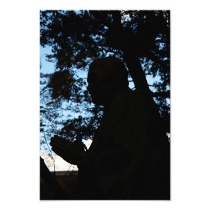 Silhouet van Chion-in tempelbeeld, Kyoto, Japan Foto Afdruk