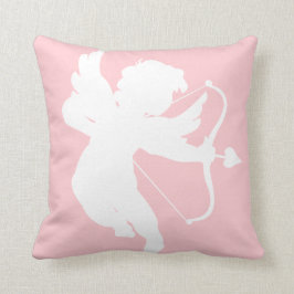 Silhouet van cupid op roze Sierkussen