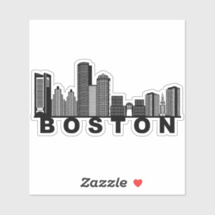 Silhouet van de Bostonse skyline Sticker