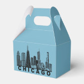 Silhouet van de Chicago Skyline Bedankdoosjes (Achterkant)
