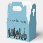 Silhouet van de Chicago Skyline Bedankdoosjes (Geopend)
