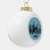Silhouet van de Chicago Skyline  Keramische Bal Ornament (Links)
