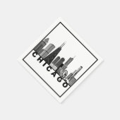 Silhouet van de Chicago Skyline Servet (Hoek)