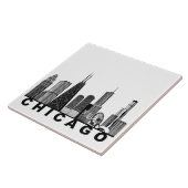 Silhouet van de Chicago Skyline Tegeltje (Zijkant)