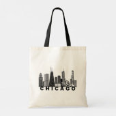 Silhouet van de Chicago Skyline Tote Bag (Achterkant)