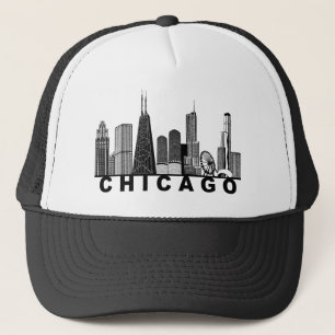 Silhouet van de Chicago Skyline Trucker Pet