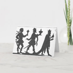 Silhouet van de Drie Koningen Feestdagen Kaart