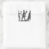 Silhouet van de Drie Koningen Vierkante Sticker (Tas)