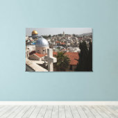 Silhouet van de Oude Stad van Jeruzalem Canvas Afdruk (Insitu (Houten vloer))