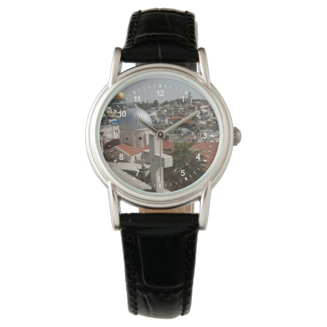 Silhouet van de Oude Stad van Jeruzalem Horloge (Voorkant)