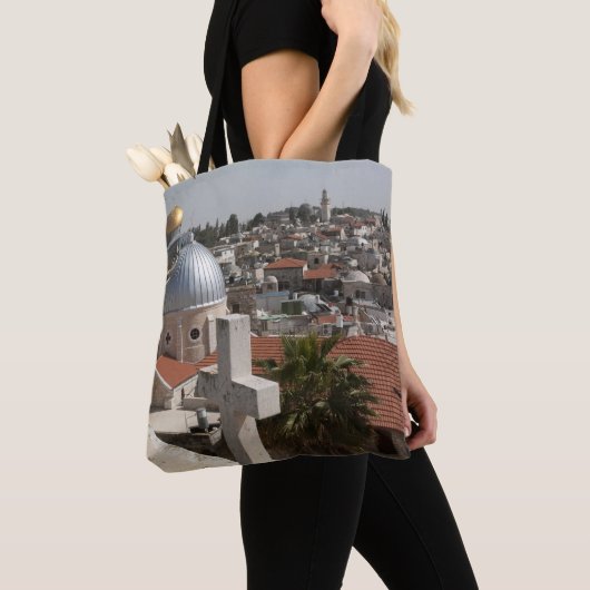 Silhouet van de Oude Stad van Jeruzalem Tote Bag (Dichtbij)