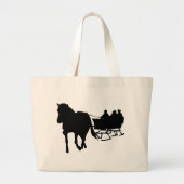 Silhouet van de Sleigh Ride in de winter Grote Tote Bag (Voorkant)