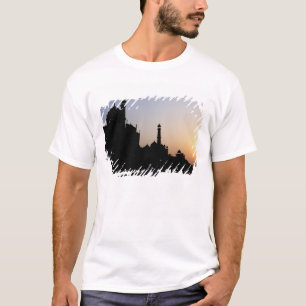 Silhouet van de Taj Mahal bij zonsondergang, Agra, T-shirt