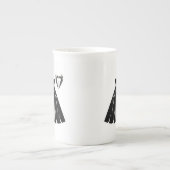 Silhouet van de trouwjurk & Tux Porselein Kop (Voorkant)