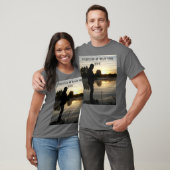 Silhouet van de visser in de ochtend t-shirt (Unisex)