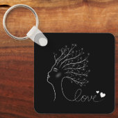 Silhouet van de vrouw sleutelhanger (Voorkant)