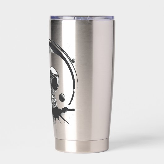 Silhouet van Deep Space Explorer Geïsoleerde Drinkbeker (Achterkant)