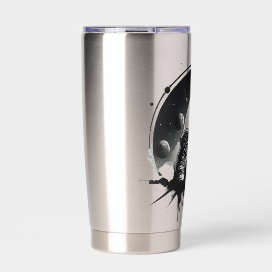 Silhouet van Deep Space Explorer Geïsoleerde Drinkbeker (Voorkant)