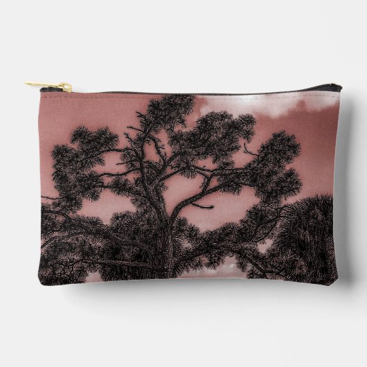 Silhouet van dennen- en palmbomen Accessoiretas Etui (Voorkant)