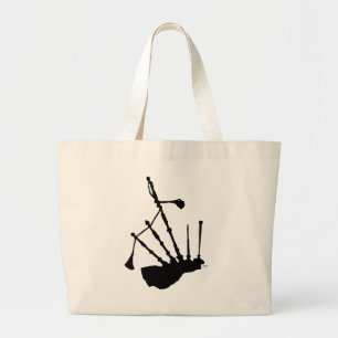 Silhouet van doedelzak grote tote bag