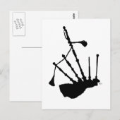 Silhouet van doedelzakken briefkaart (Voorkant / Achterkant)