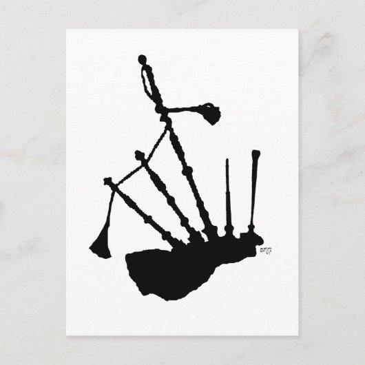 Silhouet van doedelzakken briefkaart (Voorkant)