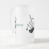 Silhouet van doedelzakken matglas bierpul (Voorkant links)