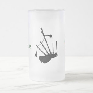 Silhouet van doedelzakken matglas bierpul