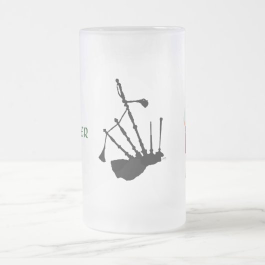 Silhouet van doedelzakken matglas bierpul (Center)