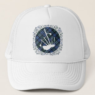 Silhouet van doedelzakken op tartan trucker pet
