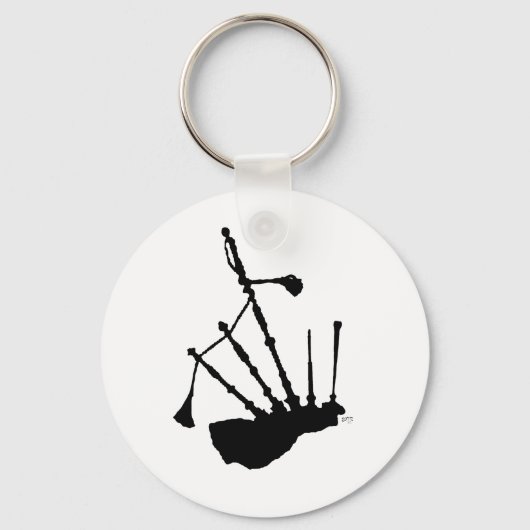 Silhouet van doedelzakken sleutelhanger (Voorkant)