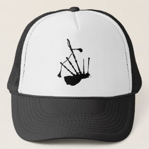 Silhouet van doedelzakken trucker pet
