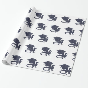 Silhouet van draak - Kies achtergrondkleur Cadeaupapier