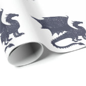 Silhouet van draak - Kies achtergrondkleur Cadeaupapier (Rol Hoek)