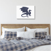 Silhouet van draak - Kies achtergrondkleur Canvas Afdruk (Insitu (Slaapkamer))