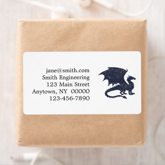 Silhouet van draak - Kies achtergrondkleur Etiket (Insitu)